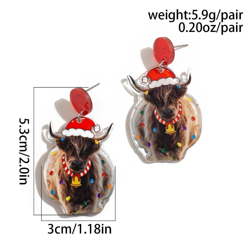 Jewelry Elk Pendant Cat Xmas Earrings Studs Fashion Quicksand Dangle Earrings  New Year