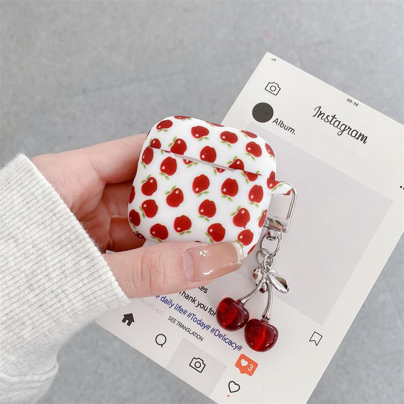 Red apple cherry love AirPods 1 generation protective case for 1st generation 1st generation pro1 apple bluetooth headset case female