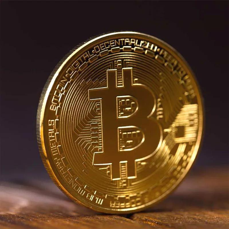 BITCoin Art Collection Gold Plated Physical Bitcoins BTC with Case Gift Physical Metal Antique Imitation Silver Coins
