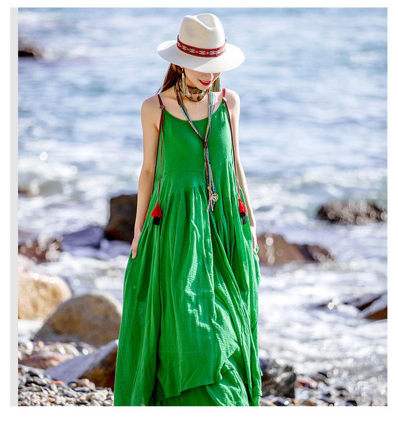 Bohemian Long Red Necklace Set, Ethnic Performance Earrings, Yunnan Seaside Travel Accessories Women