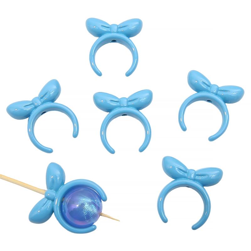 4 Stück 25 mm Acryl-Hasen-Schleifen-Perlen, Anhänger für Halskette, Schlüsselanhänger, DIY-Schmuck, Basteln