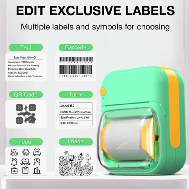 Portable Mini Thermals Printer for Labels Photos and Note Rechargeable Battery No Inks Required Includes 1 Roll Printing Paper