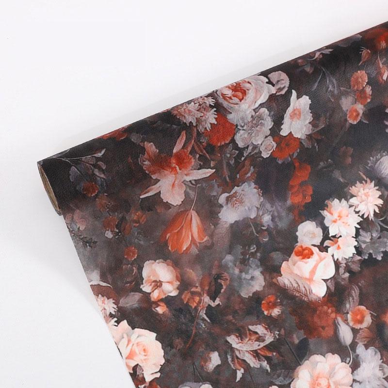 

1 рулон винтажной масляной живописи роз, папиросная бумага, упаковочная бумага для цветов, нетканые материалы для упаковки букетов, цветочный магазин, DIY-материалы