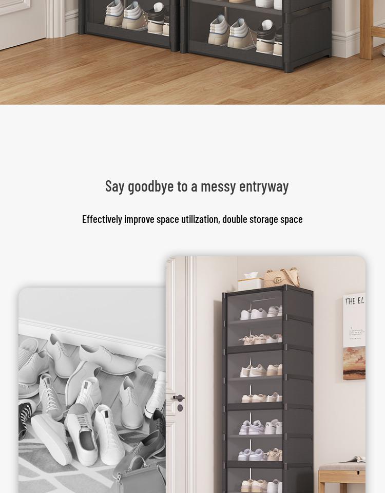 Sturdy Multi-layer Shoe Rack with Dustproof Transparent Shelves, Ideal for Home or Dorm.