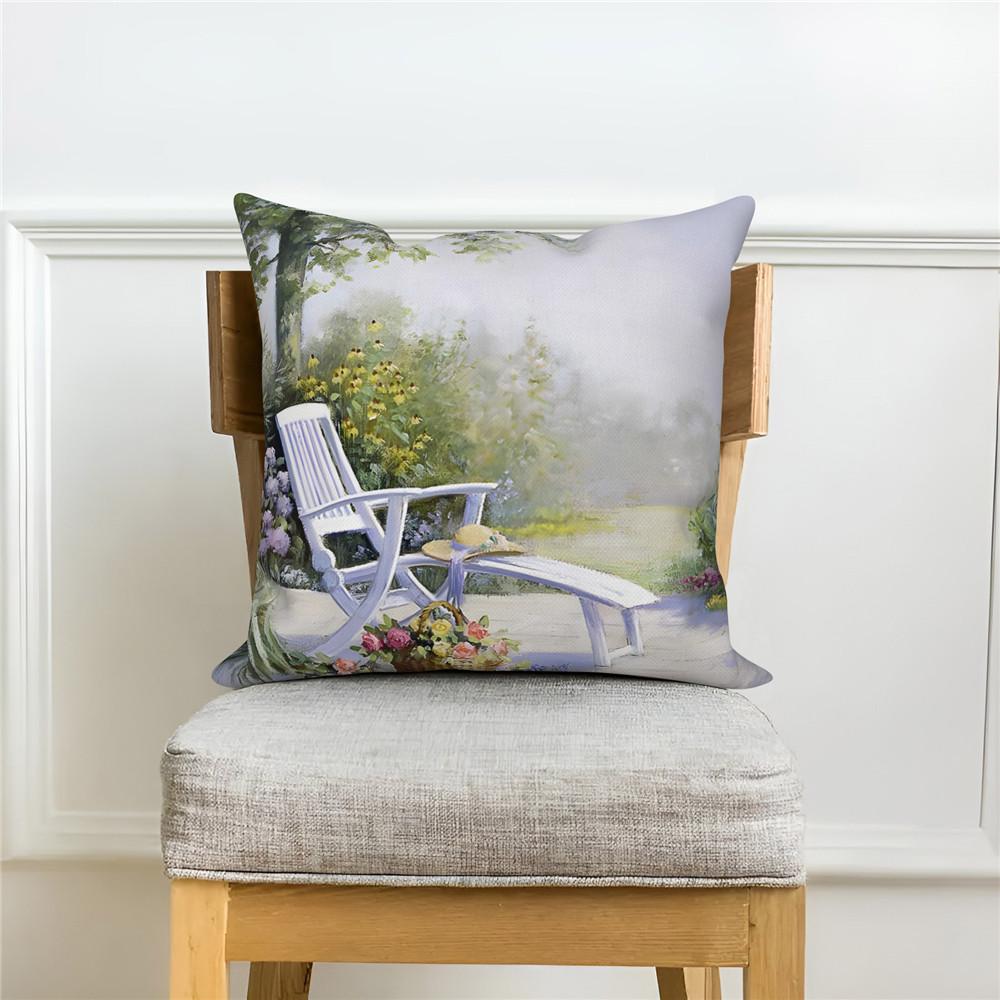 Throw Pillow Cover Home Decor Sofa Decorative   Garden Flower Farmhouse Cushion