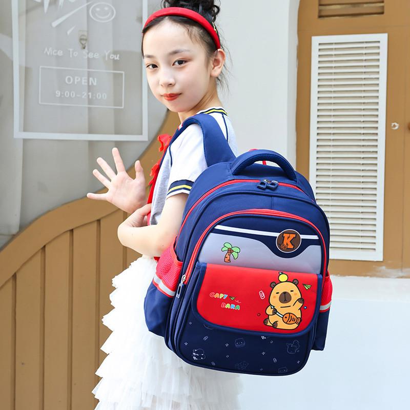 Kids Cartoon Capybara Lightweight Kindergarten Backpack For Student Days School