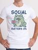 Funny Social Meter T‑Shirt Low Battery Humour Tee for Quiet Types