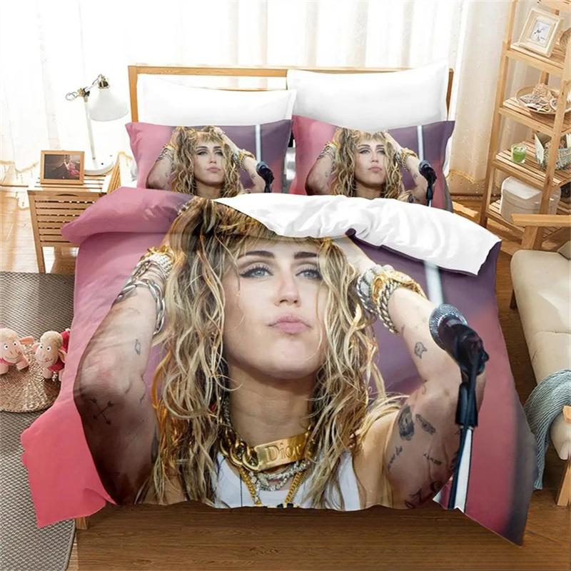 Fashion 3D Print Singer M-Miley Cyrus Bedding Set Boys Girls Twin Queen Size Duvet Cover Pillowcase Bed Kids Adult Duvet Cover