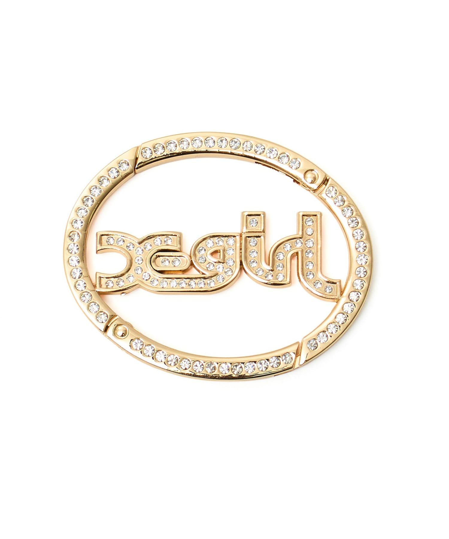 Rhinestone Mills Logo Carabiner 105261054007 Gold One Size [X-girl] золотой