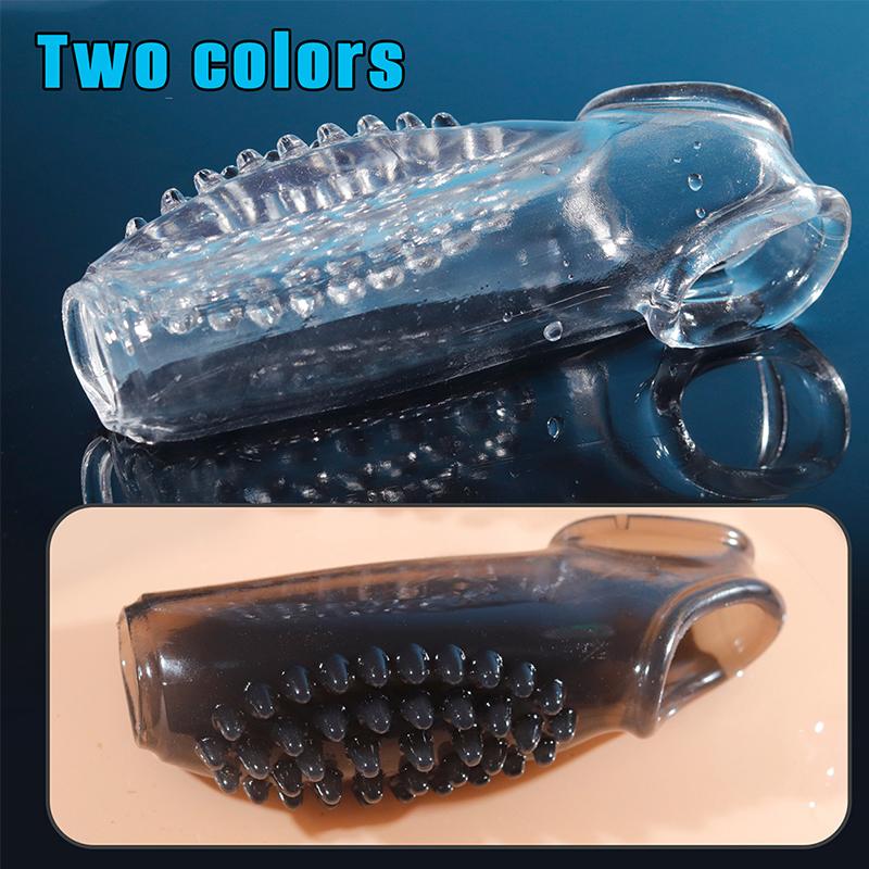 Large Particle Penis Enlargement Sleeve G-spot Stimulate Glans Exposed Thickened Extended Sex Toys for Men Delay Sex Products