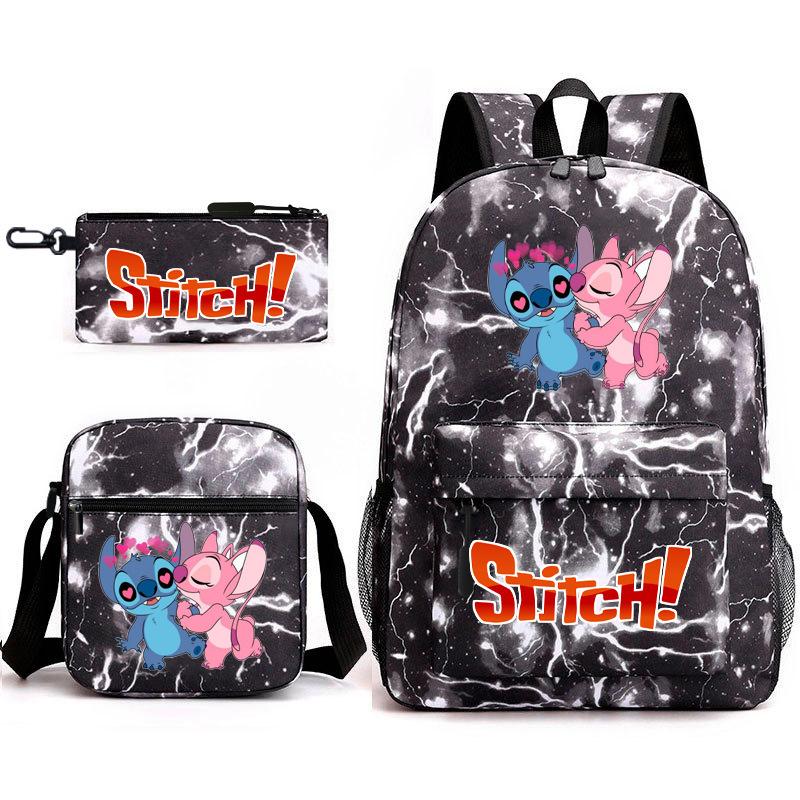 School Season Student Backpack Heat Transfer Backpack Satchel Pencil Bag Three-Piece Set