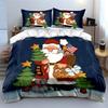 Santa and Cat Christmas Design Bedding Duvet Cover Set Duvet Cover Pillowcases  (1*Duvet Cover 2*Pillowcases, Without Duvet Insert)