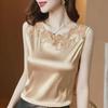 Women's Lace V-neck Camisole, Wide Shoulder, Sleeveless, Loose Fit, Large Size, 2021 Spring/Summer Trendy Inner Wear Top