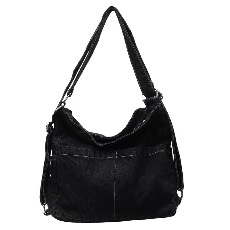 

Джинсовая сумка через плечо многофункциональный рюкзак для женщин сумка через плечо чёрный