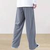 Spring and Autumn Solid Color Lace Sports Pants Simple Straight Leg Pants Men's Casual Pants Wide Leg Pants