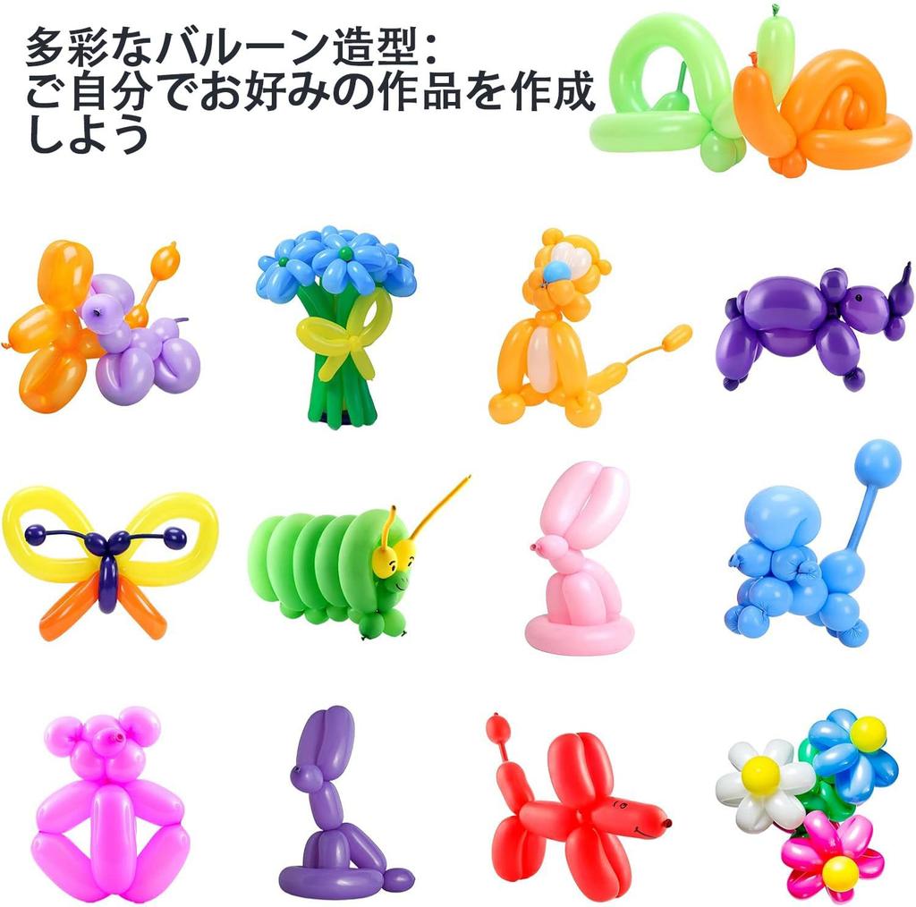 JUNXINHENGFA Balloon Art Balloons 100 Pieces Break-Resistant Pencil Shape Colorful Multicolor Party Event Birthday Bulk Stylish