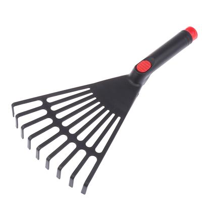 1Pc Garden Grass Leaf Rake Plastic Rake Gardening Rake Lawn Hand Tool With Handle Tool For Garden Maintenance Plant Care