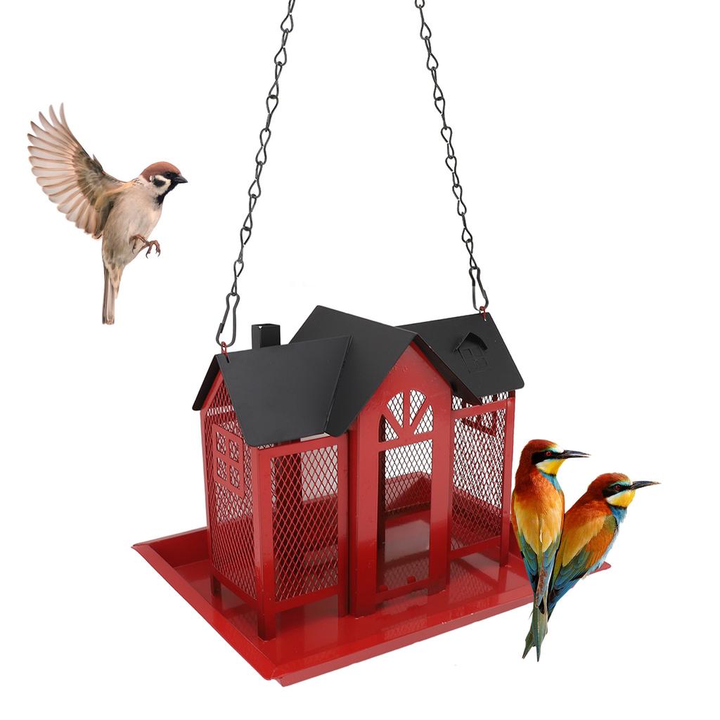 Bird Feeder House for Outside Mesh Wild Bird Feeder Large Capacity Weatherproof Bird Feeding Station Hanging for Garden Yard   Proof