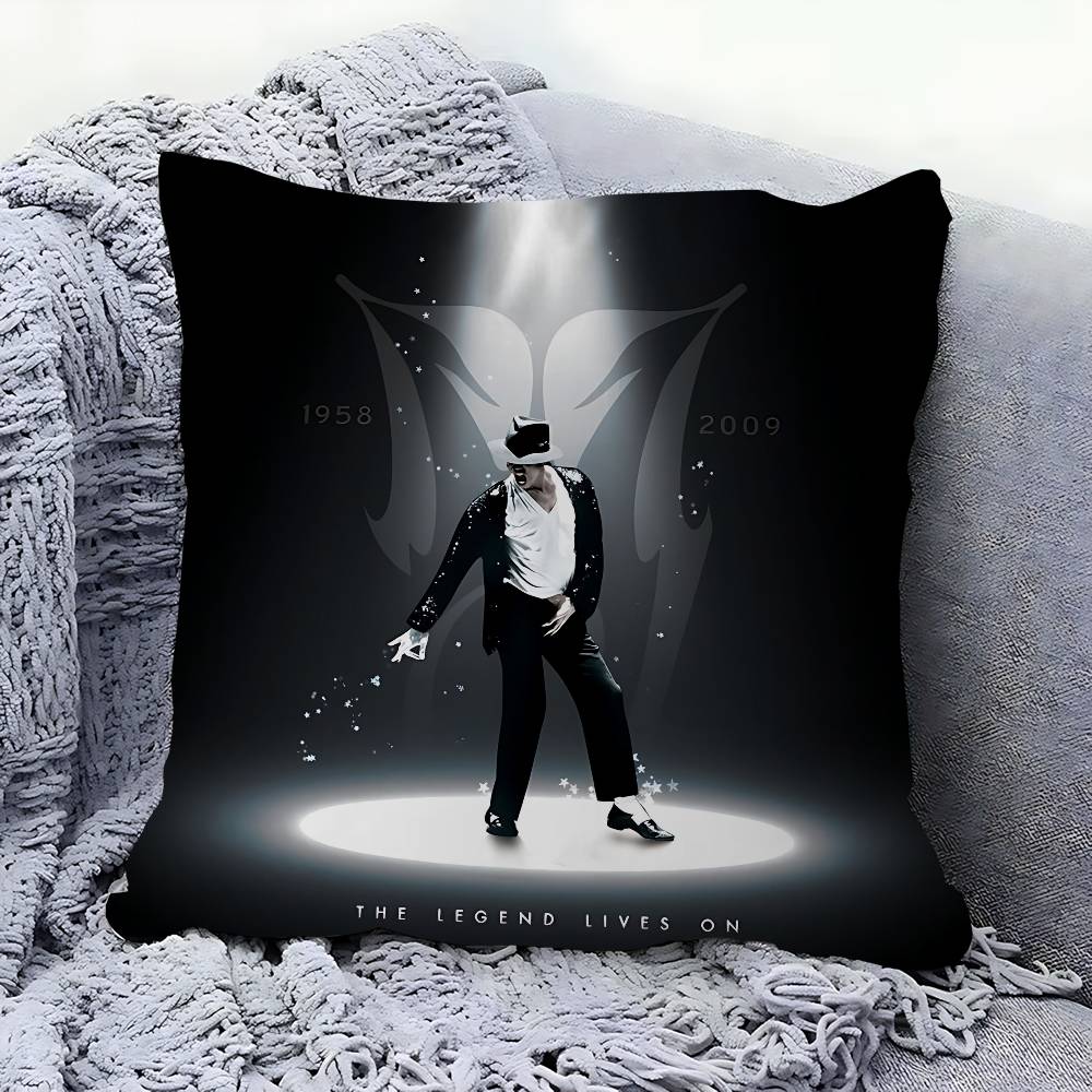 M-Michael Jackson Office Cushion Pillowcase Car Cushion Cover45X45CM Lumbar Pillowcase Sofa Pillowcover
