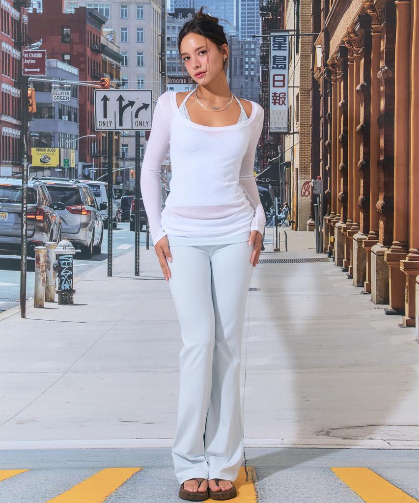 Lojanneu Breeze Sheer Long Sleeve Top (White)
