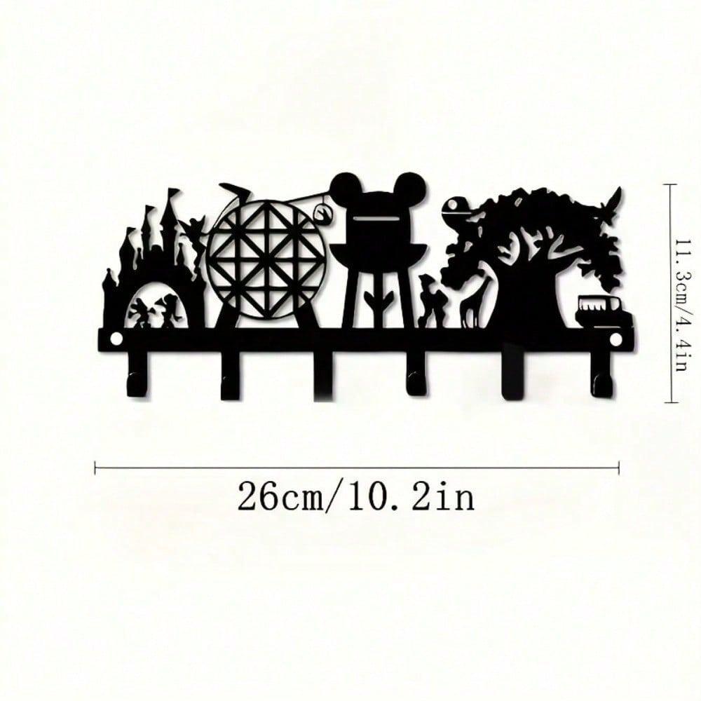 1 stk Nøkkelkroker med Zoo og Park Metallveggkunst - Moderne Hjemmedekor for Soverom, Stue eller Bad.