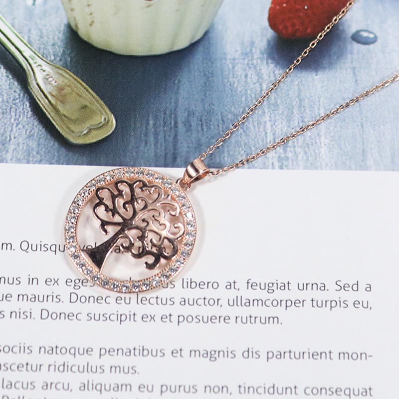 

925 Sterling Silver Round Christmas Tree Pendant Necklace with Zircon for Women Pendant Only (925 Silver) платиновый