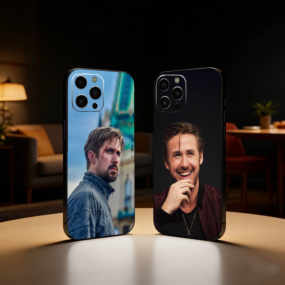 Ryan G-Gosling Phone Case For iPhone17,16,15,14,13,12 Plus,Max Soft Silicone Black Cover