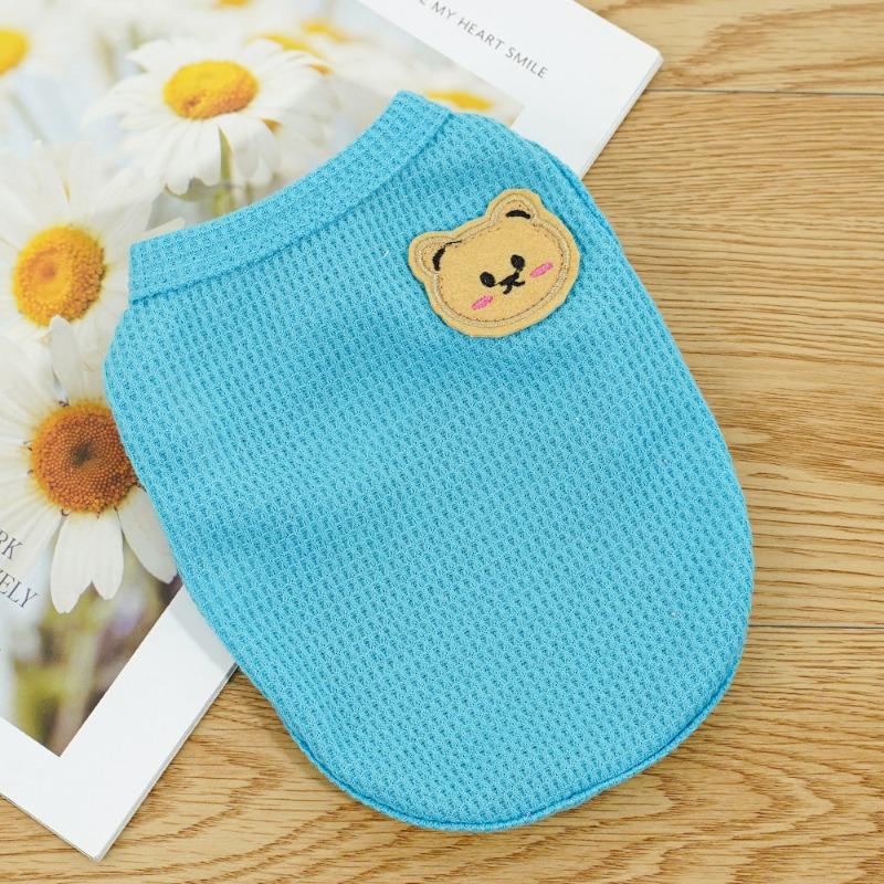 Summer New Pet Clothing Waffle Bear Vest Small and Medium Dog Clothes