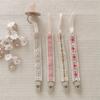 Adjustable Baby Cloth Pacifier Chain Embroidery Floral Nipple Holder Clips Soother Holder  Toddler
