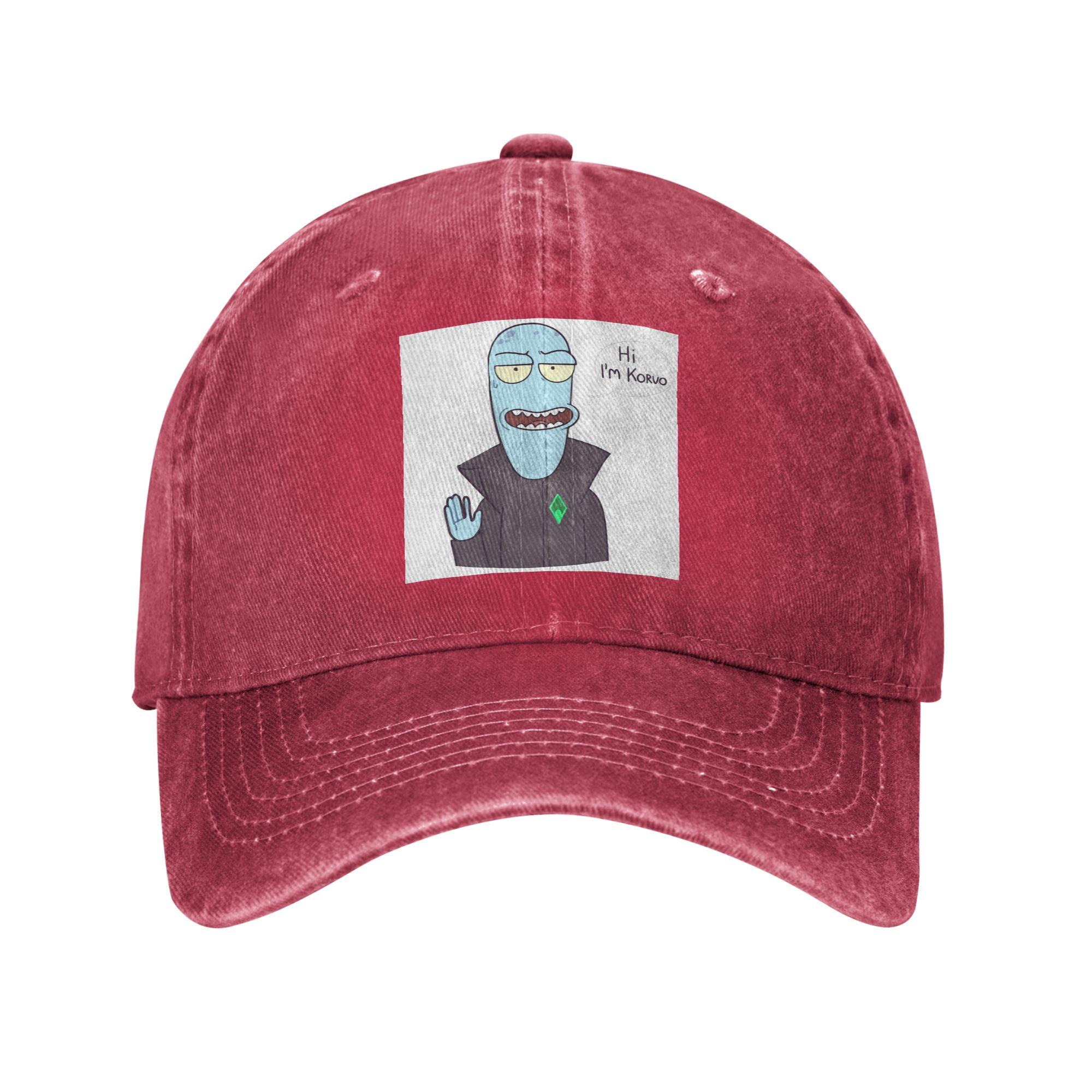 Cartoon Solar Opposites Funny Korvo Denim Fabric Cap Casual Baseball Caps Adjustable Hat Summer Unisex Baseball Hats One Size