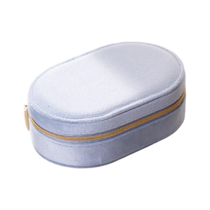 Soft Flannel Jewelry Case With Compartments Portable Designs For Home Travel Use