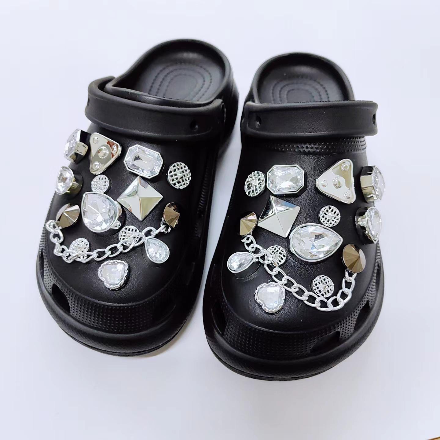 

Новые туфли с отверстиями DIY ювелирные изделия съемная цепочка серебристый страз драгоценный камень набор обувных пряжек аксессуары