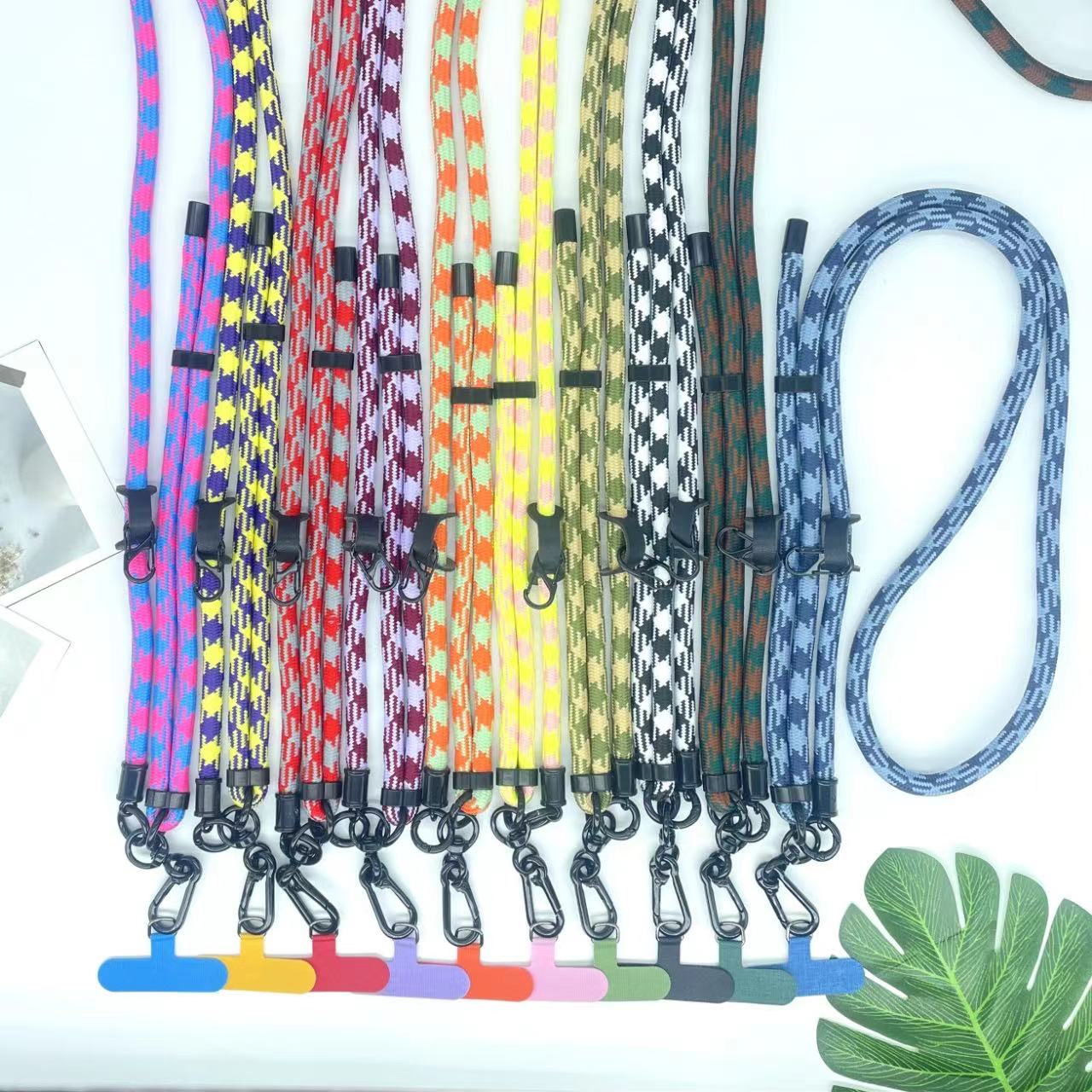 

8mm Thick Phone Lanyard Pattern Phone Crossbody Neck Strap with Tether Tab,Total Length: 135cm Yellow Blue