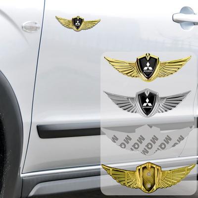 Cxwklz1 for ASX Colt Galant Pajero Eclipse Outlander Lancer L200 Ralliart EVO Metal 3D Wings Sticker Car Badge Decal