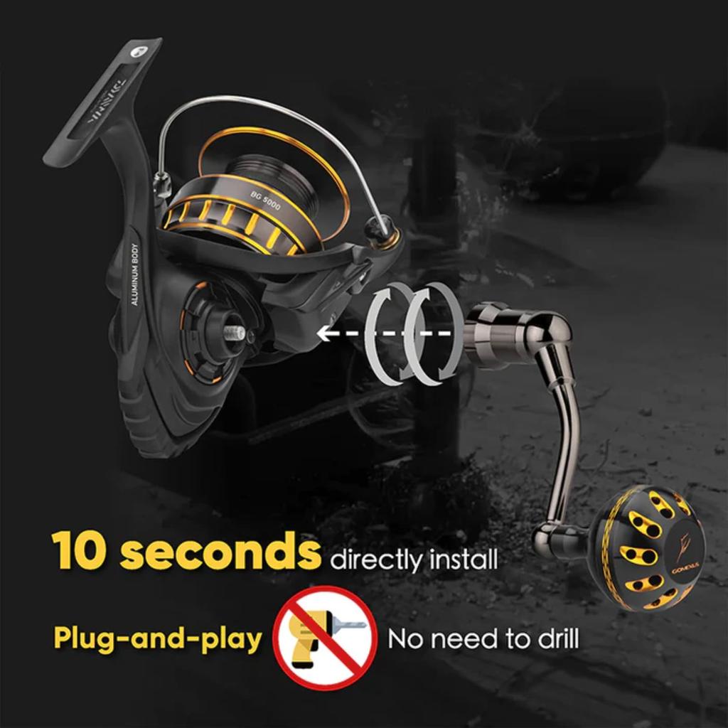 Gomexus Compatible with 23 Regalis Spinning Lightweight Aluminum Handle, Reel,