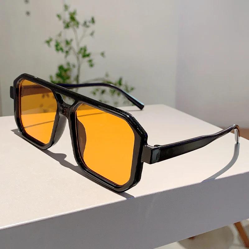 Trendy Square Decoration Shades Retro Oversize Gradient Women Sunglasses Men'S Brand Sun Glasses For Driving Fishing