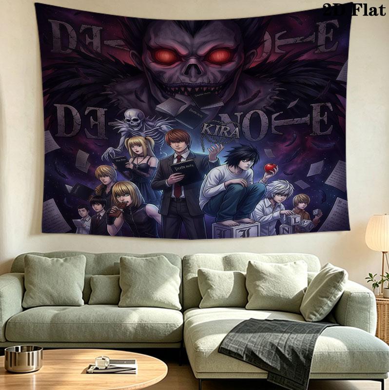 Tapeçaria de Parede Death Note Pendente Estético de Parede Manta de Tecido Impressa Tapeçarias Decorativas Para Quarto Sala de Estar Decoração de Casa