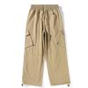 Original Foreign Trade Japanese Retro Washed Cotton Work Pants for Men, Spring and Autumn, Large Pockets, Straight Loose Wide-Leg Casual Pants