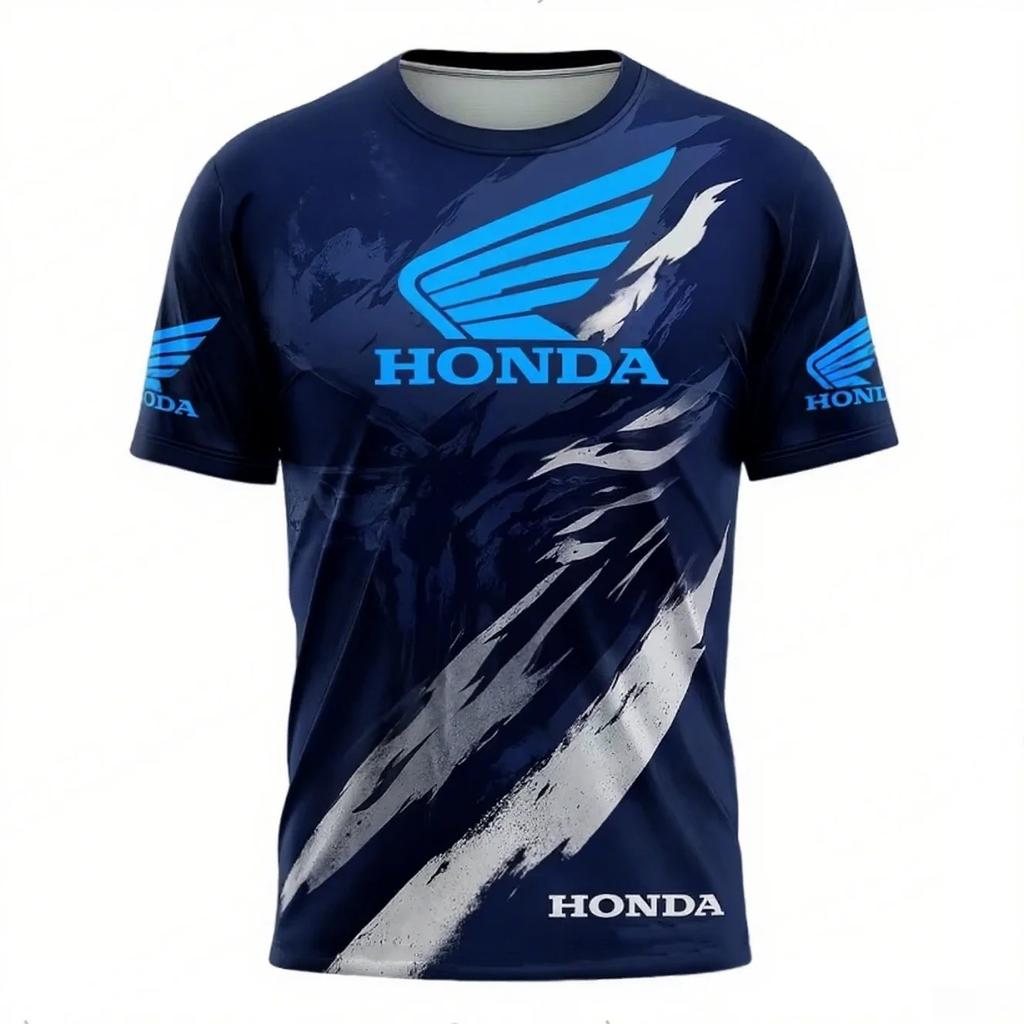 Men Summer Honda Quick Dry and Breathable Racing T-shirt Motorcycle Biker Jersey Sportswear Short Sleeve Lightweight Outdoor
