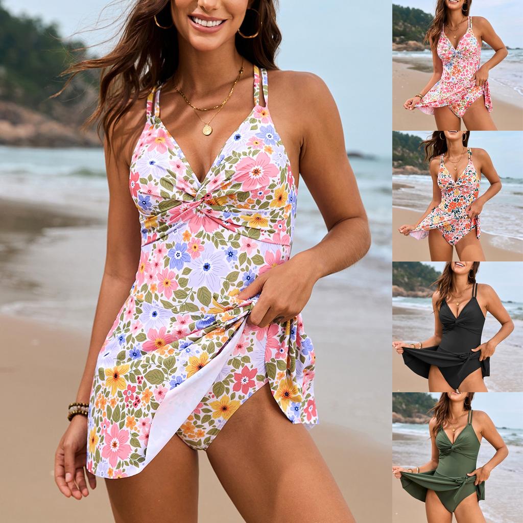 Women's Print  Swimwear Sense Bikini With Chest Pad No Steel Bra Swimwear