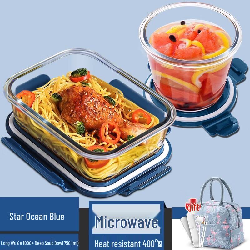 AVADEN Disposable Glass Lunch Box Set