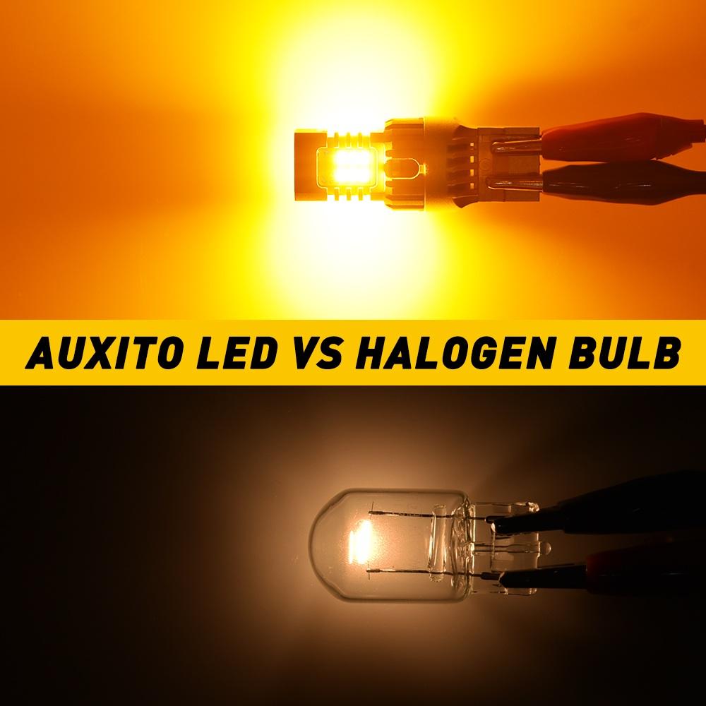 

AUXITO 2X 7440 LED T20 W21W WY21W 1156 BA15S 3157 P27/7W LED Bulbs Turn Signal Light No Hyper Flash Canbus No Error Amber Yellow 3157 P27/7W T25