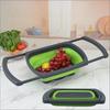 1Pcs Fruit Vegetable Washing Basket Foldable Strainer Silicone Colander Dish Collapsible Drainer Filter Kitchen Storage Tool