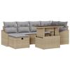 VidaXL Ensemble canapé de jardin 7 pièces avec coussins beige poly rattan 3359837