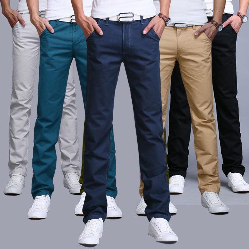 Summer Casual Pants Men Cotton Slim Fit Chinos Fashion Male Clothing Plus Size Trousers Cargo Pants Streetwear
