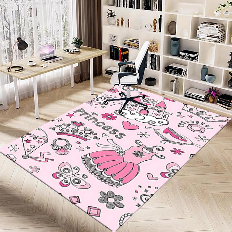 1PC Princess Castle Extra Large Non-Slip Floor carpet, Office, family, bedroom, Studio - Large Area RugJ0329