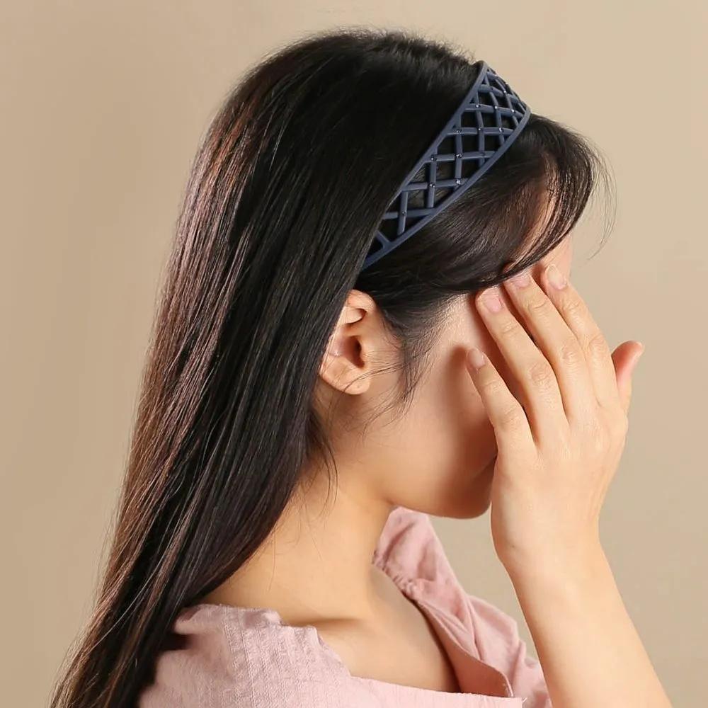 Point Headband Thick Headband Angel Scrunchie Cubic Mesh Navy