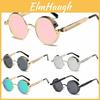 Vintage Steampunk Round Sunglasses With Durable Metal Frame And Reflective Lenses