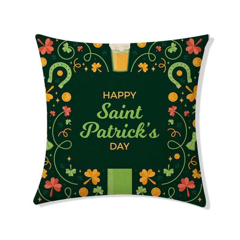 St. St. Patrick's Day Kissen Heim Lendenkissen Vierblättriges Kleeblatt Sofakissenbezug Kissenbezug