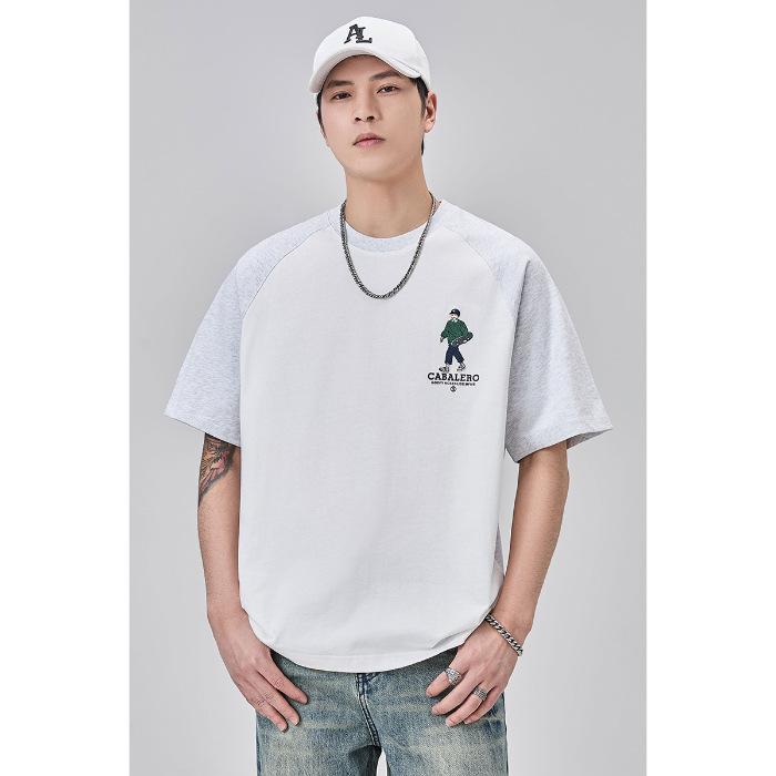 

New Summer Printed Short-sleeved T-shirt for Men s Loose Round Neck Half-sleeved Heavy Cotton T-shirt 4XL